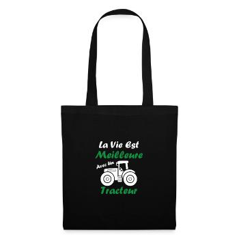 La vie est meilleure avec un tracteur - Sac en tissu - noir - Devant