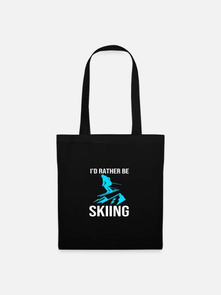 Ski Skiurlaub - Stoffbeutel - Schwarz
