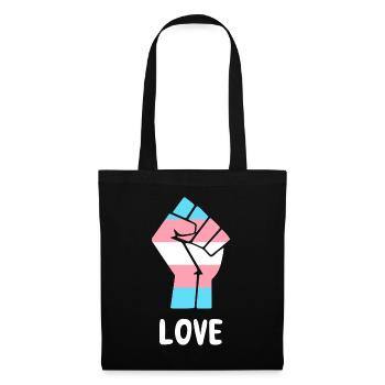 Liebe Trans Pride Faust Design für Equality - Stoffbeutel - Schwarz - Vorne