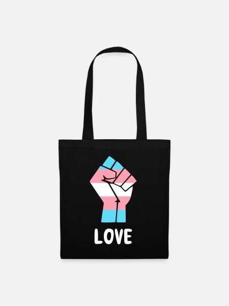Liebe Trans Pride Faust Design für Equality - Stoffbeutel - Schwarz