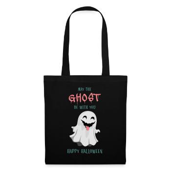 Fantôme d’Halloween Boo - Sac en tissu - noir - Devant