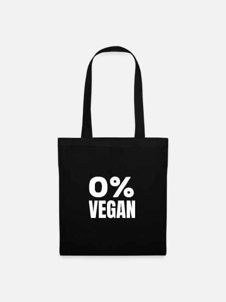 Kein Veganer Lustiger Fleisch BBQ Grillen Essen - Stoffbeutel - Schwarz