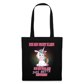 Ich bin nicht klein Einhorn - Stoffbeutel - Schwarz - Vorne
