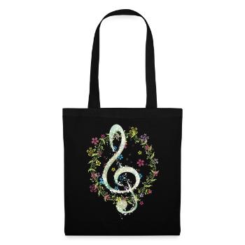 note de musique - Sac en tissu - noir - Devant
