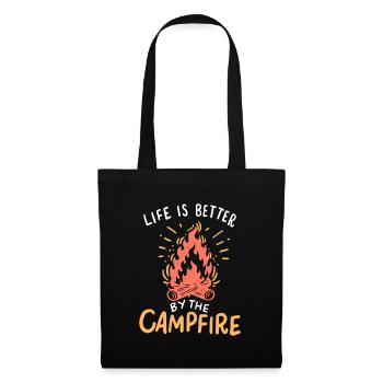 Life is better by the campfire - Tote Bag - black - Front