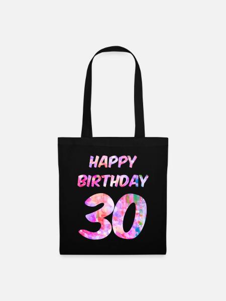 Geschenk dreißigsten Geburtstag Frau - Stoffbeutel - Schwarz
