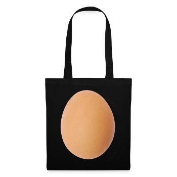 Eierbraun Muster Naturmotiv - Stoffbeutel - Schwarz - Vorne