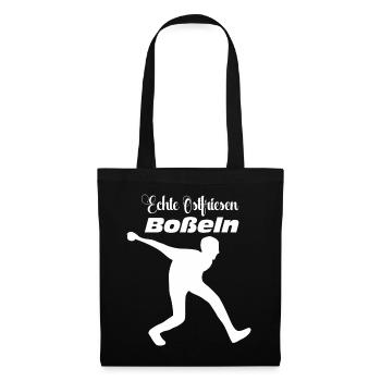 Echte Ostfriesen boßeln - Boßelgeschenk - Sport - Stoffbeutel - Schwarz - Vorne