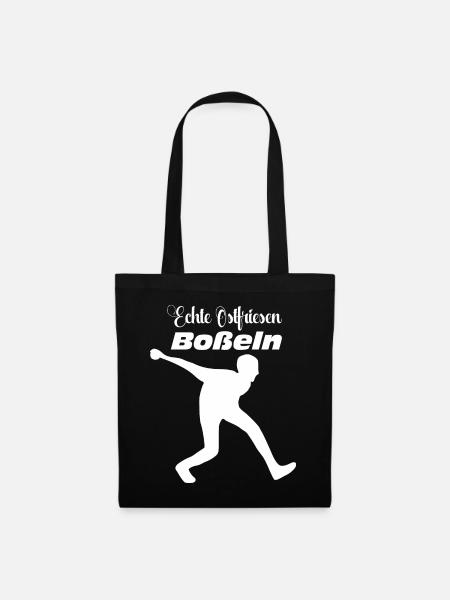 Echte Ostfriesen boßeln - Boßelgeschenk - Sport - Stoffbeutel - Schwarz