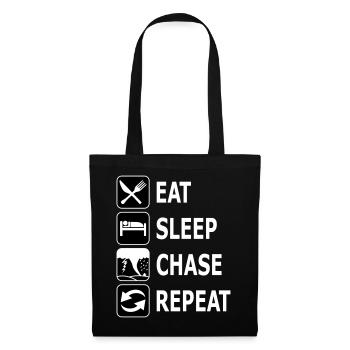 eat sleep chase repeat, chasing tornados, twister - Stoffbeutel - Schwarz - Vorne