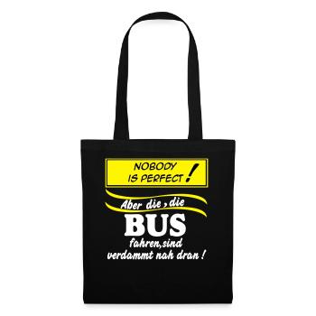 Busfahrer Bus Omnibus Kraftfahrer Nobody (25) - Stoffbeutel - Schwarz - Vorne