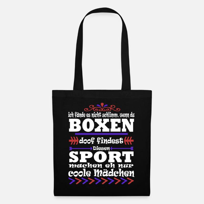 Boxen Mädchensport Hobby Geschenk Boxhandschuhe - Stoffbeutel - Schwarz