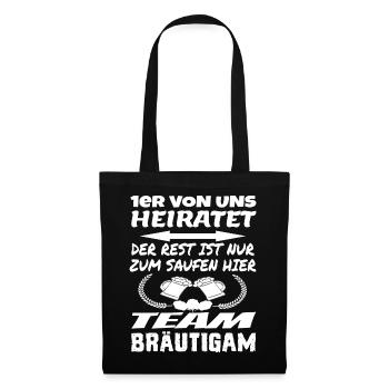 Team Bräutigam - Stoffbeutel - Schwarz - Vorne