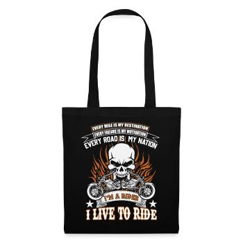 Motorcycle Geschenk Motorradfahrer Rocker Sprüche - Stoffbeutel - Schwarz - Vorne