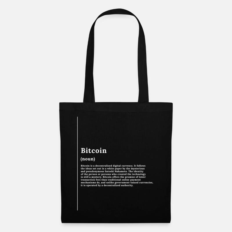 Bitcoin Monochrome Glyph Tee - Stoffbeutel - Schwarz