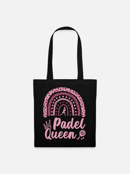 Padel Queen Rainbow Leopard Moeder Padelista - Stoffen tas - zwart