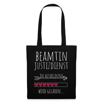Beamtin Justizdienst in Ausbildung Geschenk - Stoffbeutel - Schwarz - Vorne