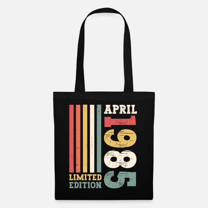 Limited Edition April 1985 38. Geburtstag Herren - Stoffbeutel - Schwarz