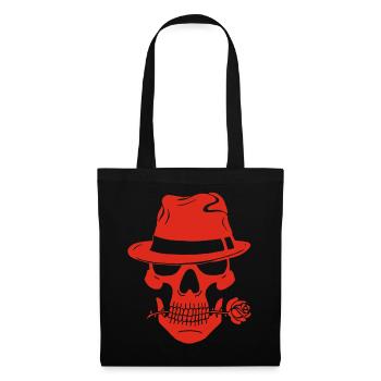 Gangster red skull - Tote Bag - black - Front