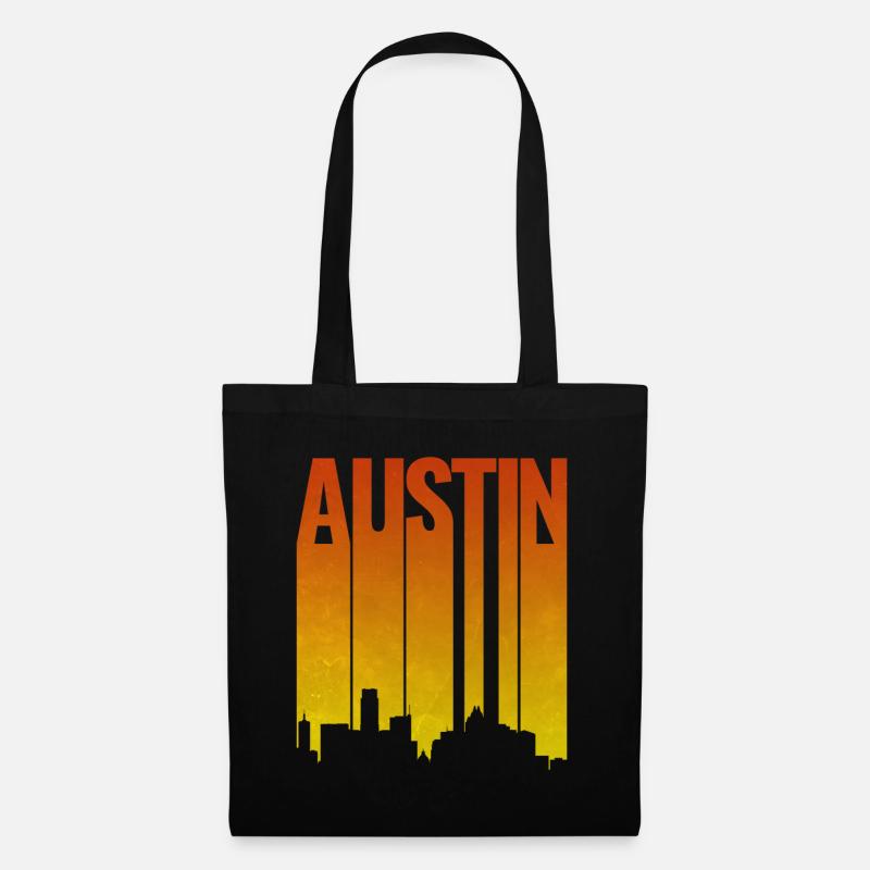 Austin Skyline Abendlicht - Stoffbeutel - Schwarz