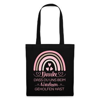 Danke dass Du uns beim Wachsen geholfen hast Kita - Stoffbeutel - Schwarz - Vorne