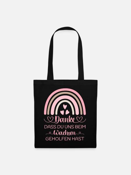 Danke dass Du uns beim Wachsen geholfen hast Kita - Stoffbeutel - Schwarz