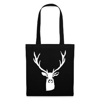 cerf noble - Sac en tissu - noir - Devant
