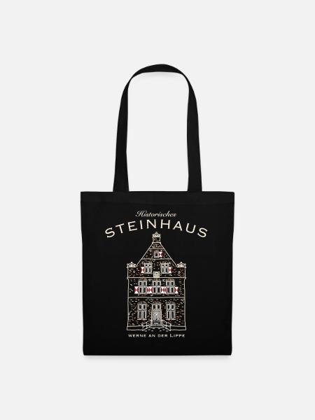 Werne, Historisches Steinhaus, Kreis Unna, NRW - Stoffbeutel - Schwarz