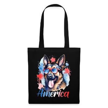 America Dog 4th of July Independence Day Freedom - Tote Bag - black - Front