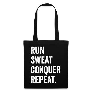 Courir. Sueur. Conquérir. Répéter. - Sac en tissu - noir - Devant