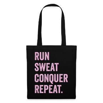 Courir. Sueur. Conquérir. Répéter. - Sac en tissu - noir - Devant