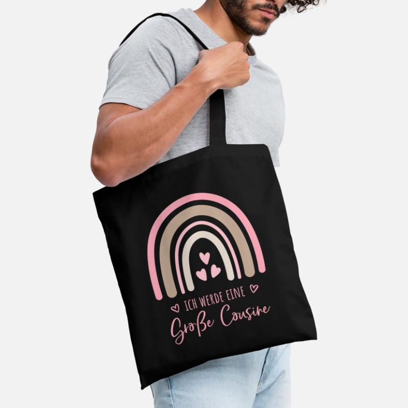 Ich werde eine große Cousine Boho Regenbogen Stoffbeutel