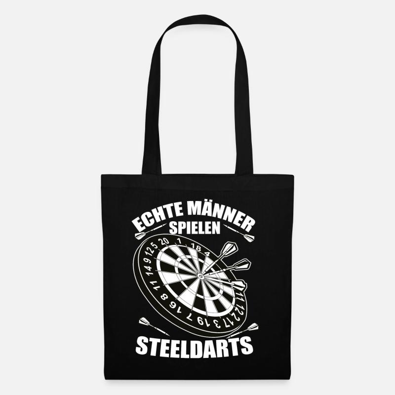 Echte Männer Spielen SteelDarts - Stoffbeutel - Schwarz