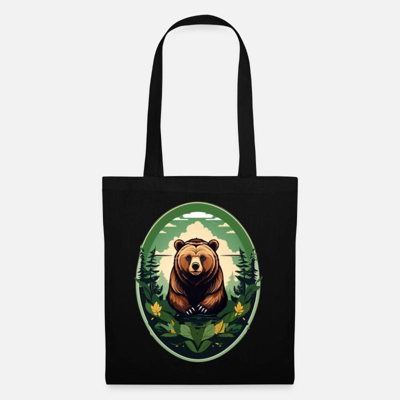 Braunbär - Stoffbeutel - Schwarz