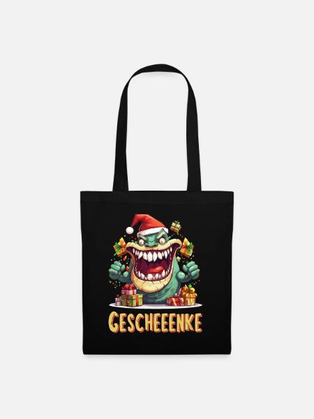 Weihnachten Geschenke Monster Lustig Humor Ugly - Stoffbeutel - Schwarz