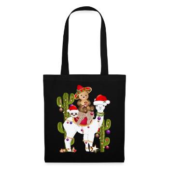 Christmas in Mexico Alpaca, Sloth and Bear - Tote Bag - black - Front