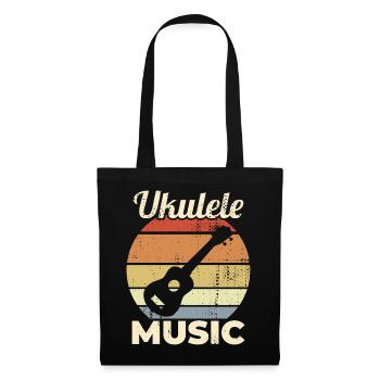 Vintage Ukulele Musik - Stoffbeutel - Schwarz - Vorne