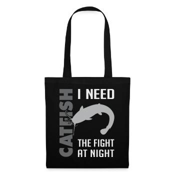 Combat de pêche au poisson-chat avec le poisson-chat fort - Sac en tissu - noir - Devant