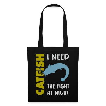 Combat de pêche au poisson-chat avec le poisson-chat fort - Sac en tissu - noir - Devant