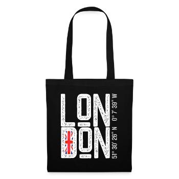 London Flag Distressed Typo - Tote Bag - black - Front