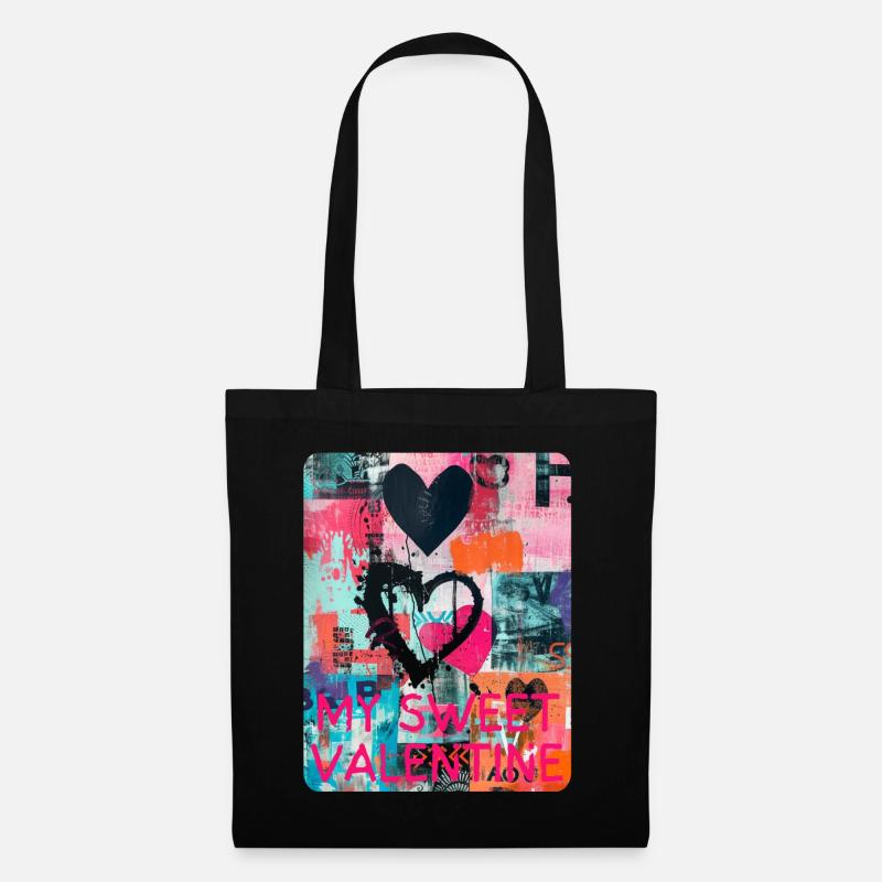 SAINT-VALENTIN - MA DOUCE SAINT-VALENTIN - Sac en tissu - noir