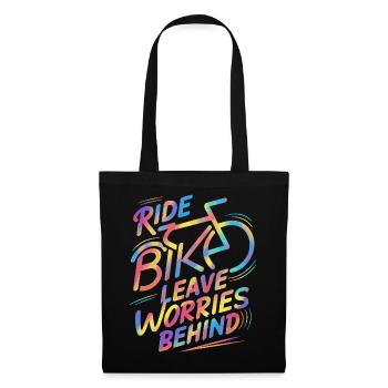 Vibrant Rainbow Bicycle Ride Design - Tote Bag - black - Front