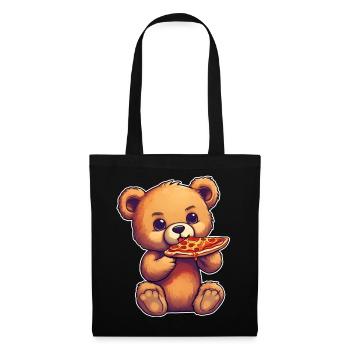 L’ours en peluche adore la pizza - Sac en tissu - noir - Devant