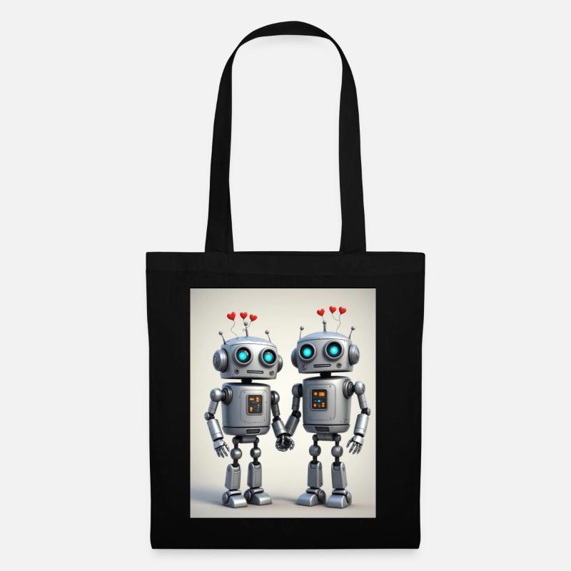 Robot Couple - Tote Bag - black