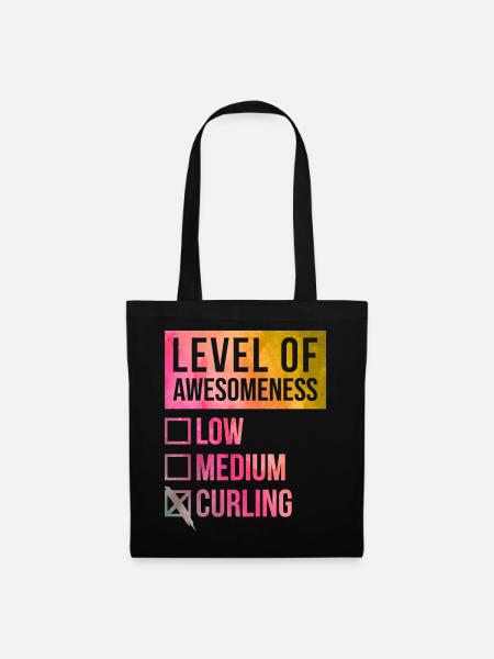 Curling Curling Curling - Stoffbeutel - Schwarz
