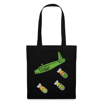 Green Pineapple Bomb Flugzeug - Stoffbeutel - Schwarz - Vorne
