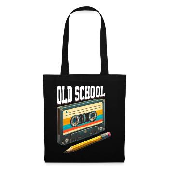 Kassette Old School Kassette Mixtape - Stoffbeutel - Schwarz - Vorne