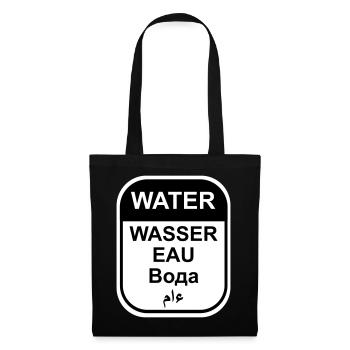 Water Stickers (in five languages) - Tote Bag - black - Front
