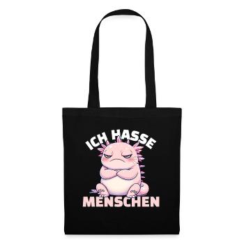 Grumpy pink axolotl for animal fans - Tote Bag - black - Front