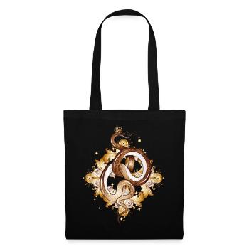 Serpent avec couronne – symbole plein de grâce et de puissance - Sac en tissu - noir - Devant